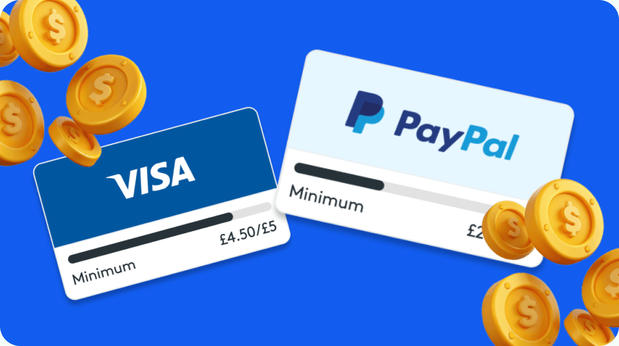 Cash out your rewards to Visa or PayPal