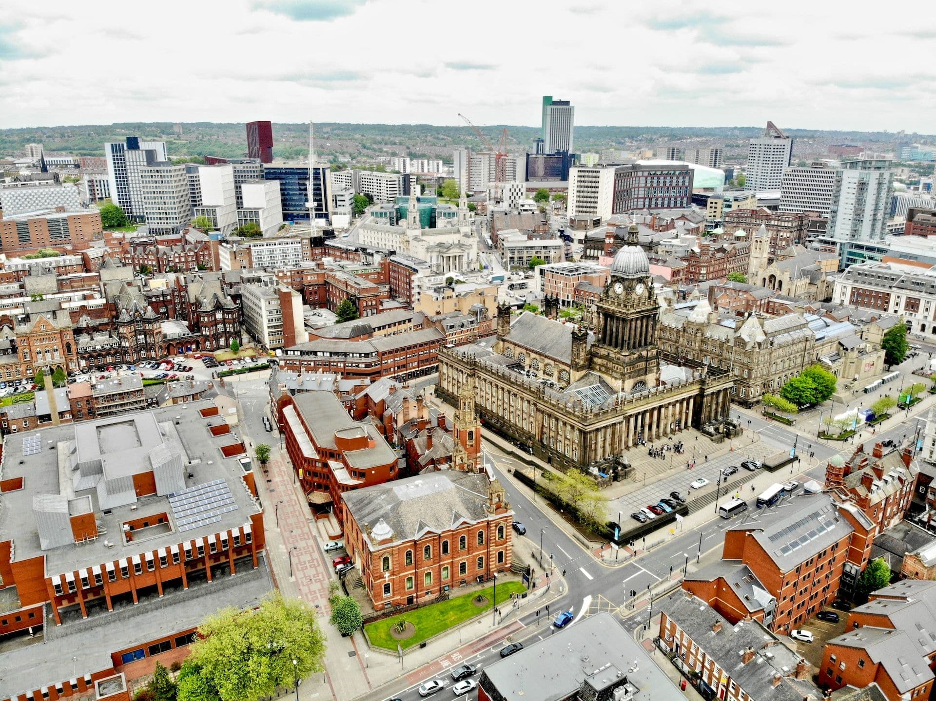 Aerial photography of town