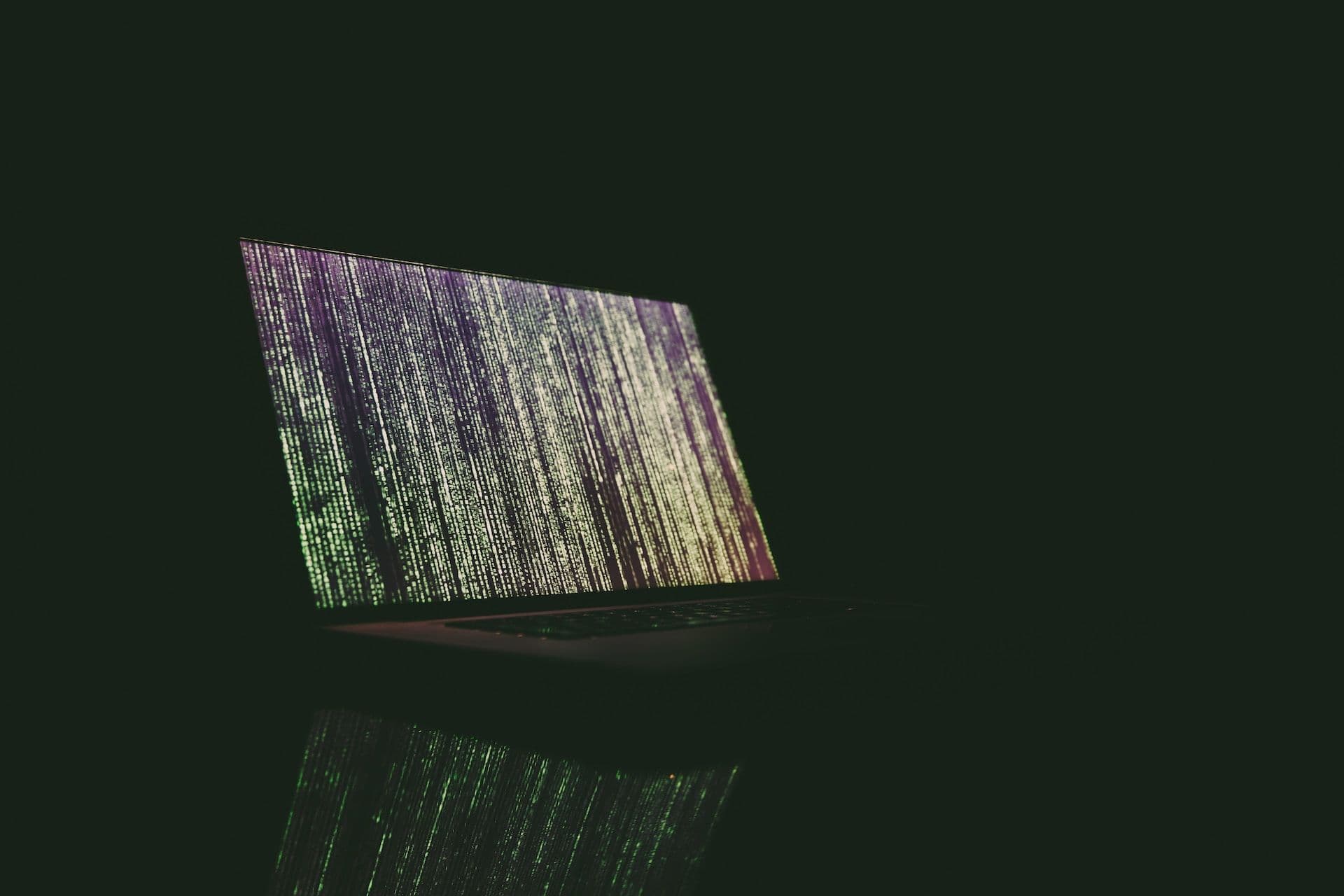 Turned on laptop on table